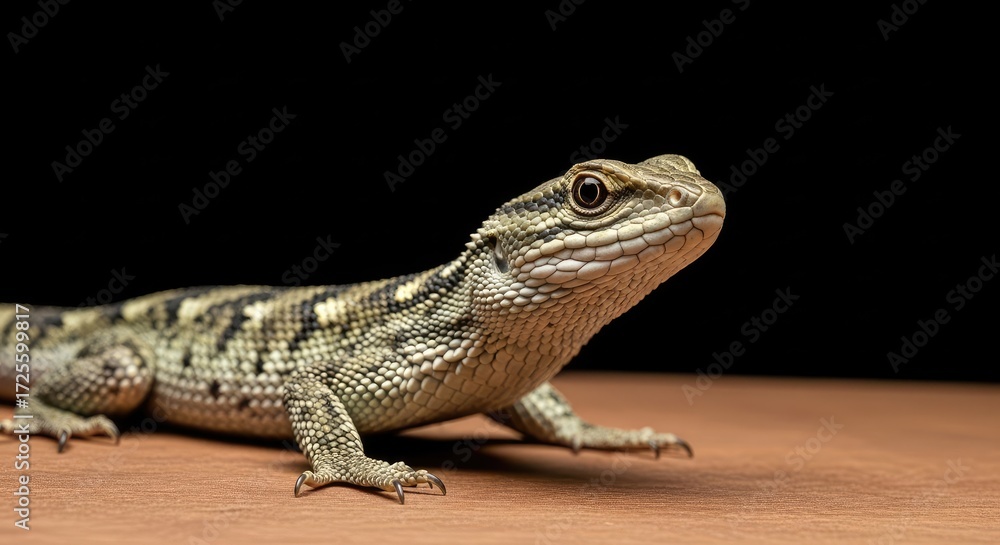 Naklejka premium bearded dragon on a black background
