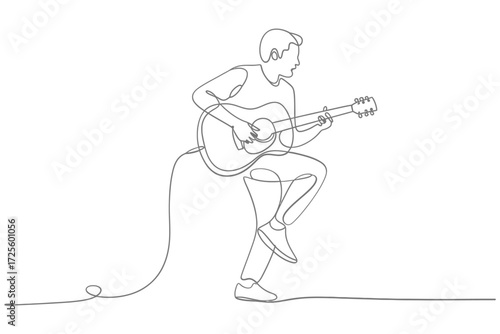line art guitarist playing acoustic guitar clip art preview