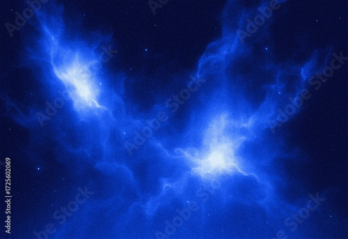 Vibrant blue nebula glowing with cosmic light and stellar dust, a breathtaking celestial phenomenon in deep space