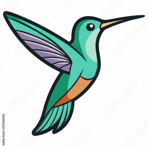 hummingbird and flowers