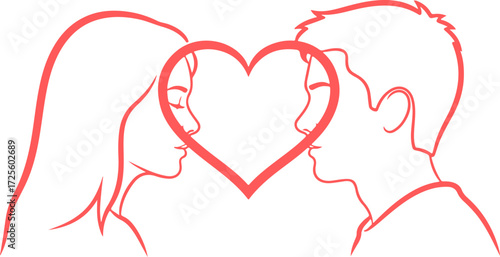Couple in love isolated on white background
