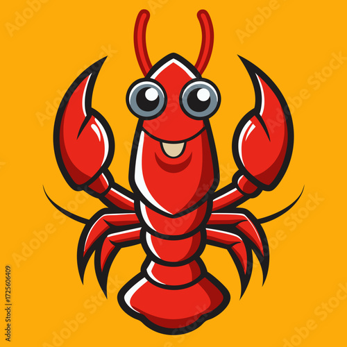 vector illustration of cartoon crab