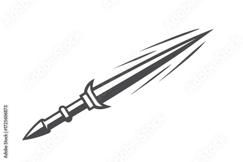 Dark spear with linear motion trails illustrates the concept of launching