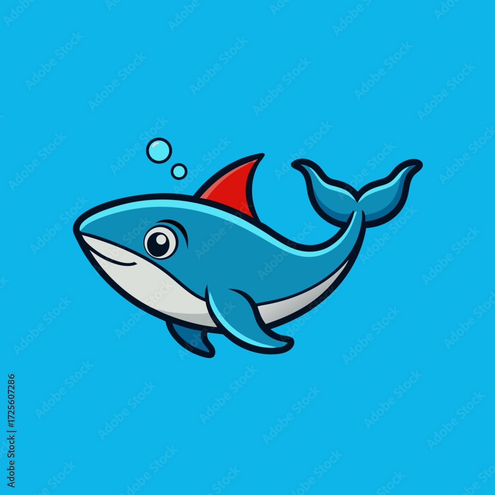 Fototapeta premium cartoon shark vector illustration