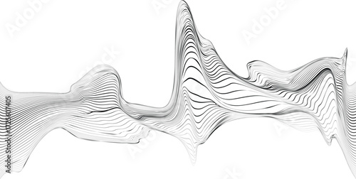 litch effect . Distorted speed lines .Abstract flow lines background . Fluid wavy shape .Rough edges .Striped linear pattern . Music sound wave . Vector illustration

