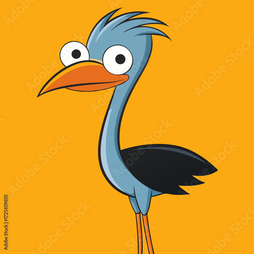 illustration of a cartoon ostrich