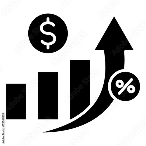 Profit Increase Glyph Icon