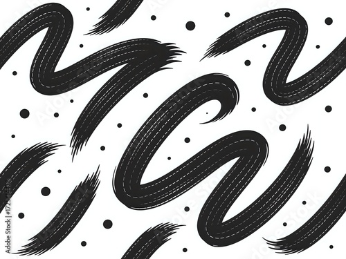 Wallpaper Mural Abstract Black Brushstroke with Gray Accents. Torontodigital.ca