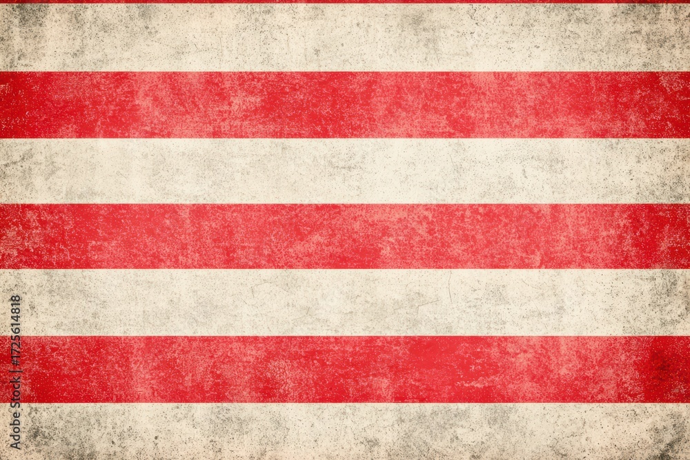 Fototapeta premium Vintage Grunge Background with Red and Cream Horizontal Stripes