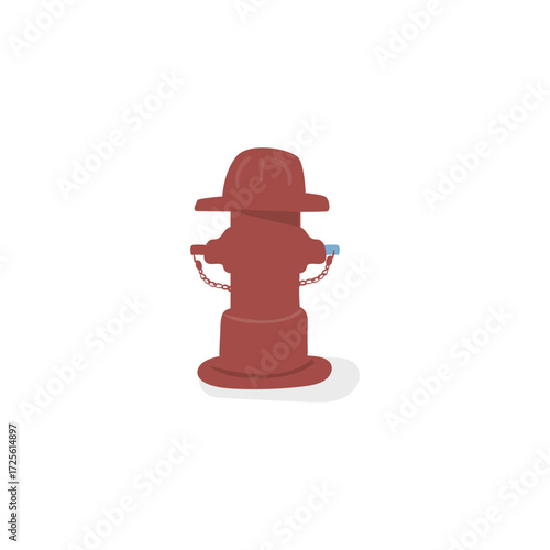 Red Fire Hydrant illustration on a white background - safety equipment for emergencies