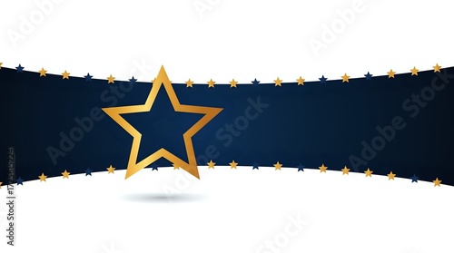 Wallpaper Mural Golden Star Symbol with Blue and Orange Wavy Lines.
 Torontodigital.ca