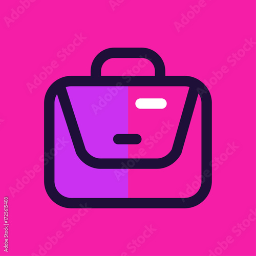 Business Briefcase Icon - A Simple, Modern Graphic Representation of Professional Carryalls