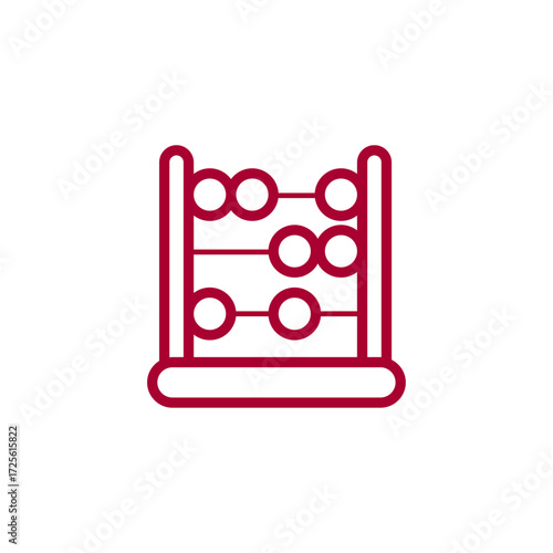 Abacus Icon Visual Representation of Calculation, Education, and Mathematical Concepts