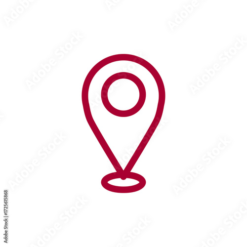 Simple Red Location Pin Icon Find Places, Map Marker, GPS Navigation