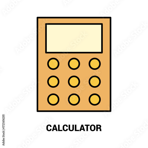 Minimalist calculator line icon for business finance, mathematical calculations, and accounting concepts