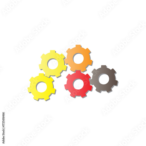 Colorful Interlocking Gears Teamwork, Collaboration, and Synergy