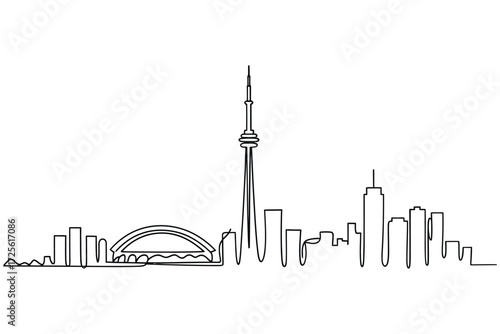 Minimalist line drawing of the toronto skyline
