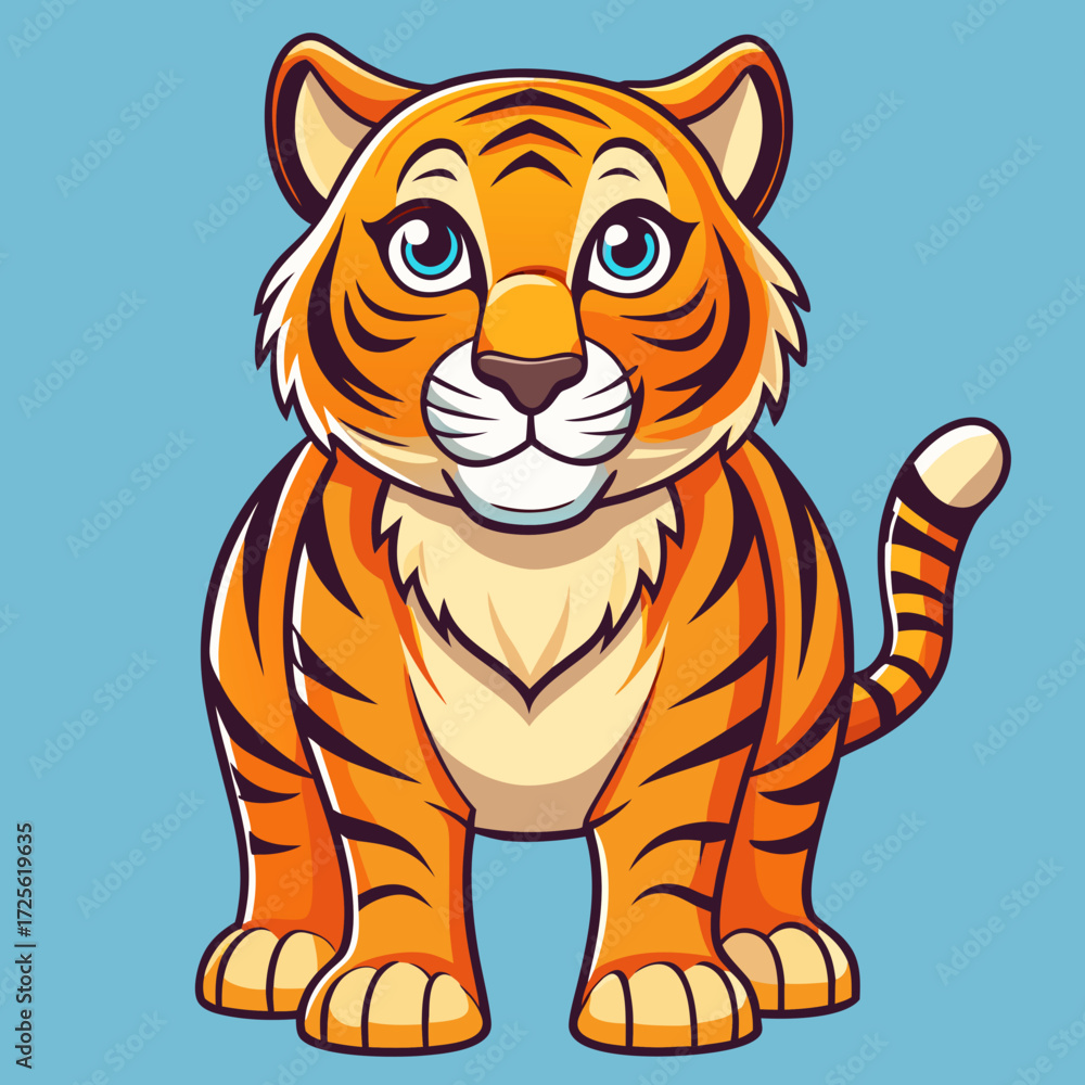 Fototapeta premium tiger cartoon isolated on white