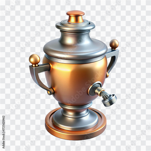 3D Samovar Icon | Russian Tea Kettle, Cultural Beverage & Traditional Pot