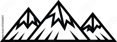Mountain range vector illustration for outdoor adventure and nature designs