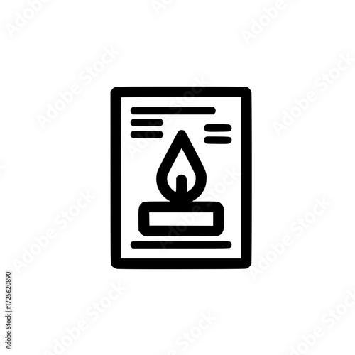 Silhouette of candle with text file icon expressing warmth serenity and sacred documentation