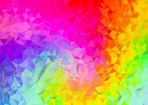 Abstract Colorful Polygonal Low Poly Background,Abstract Geometric Rainbow Mosaic