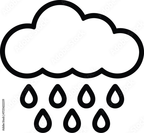 Rain cloud icon vector illustration weather forecast symbol rainstorm graphic