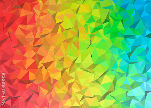 Abstract Colorful Polygonal Low Poly Background,Abstract Geometric Rainbow Mosaic
