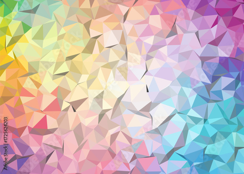 Abstract Colorful Polygonal Low Poly Background,Abstract Geometric Rainbow Mosaic