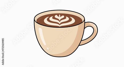 Creamy Latte Art: A Delightful Cup of Coffee