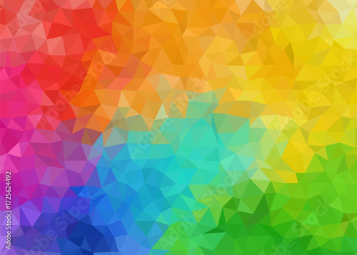Abstract Colorful Polygonal Low Poly Background,Abstract Geometric Rainbow Mosaic