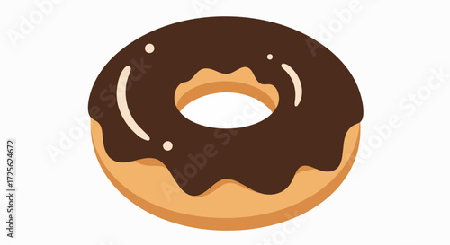 Delicious Chocolate Glazed Donut Illustration
