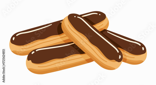 Decadent Chocolate Éclairs: A Sweet Treat Illustration