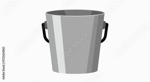 Empty Metal Bucket: Simple, Clean Icon Design