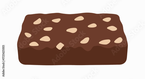 Decadent Almond Brownie: A Sweet Treat Illustration