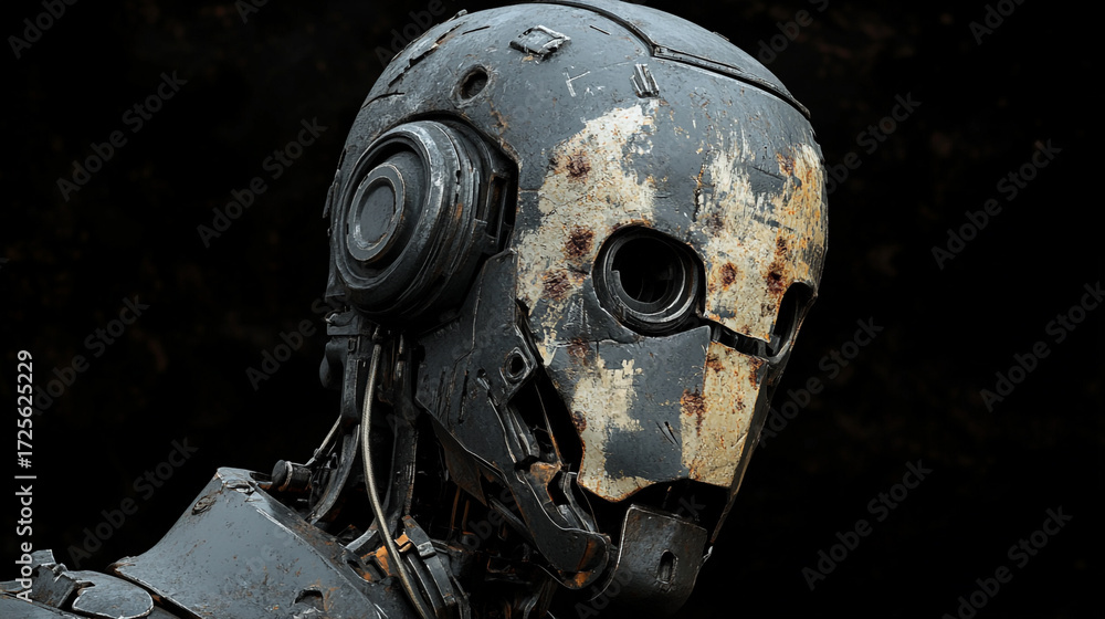 Fototapeta premium Post-Apocalyptic Survivor: Worn-Out Machine