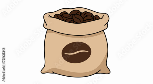 Roasted Coffee Beans: Burlap Sack Icon
