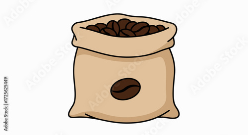 Aromatic Coffee Bean Sack: A Fresh Brew Cartoon