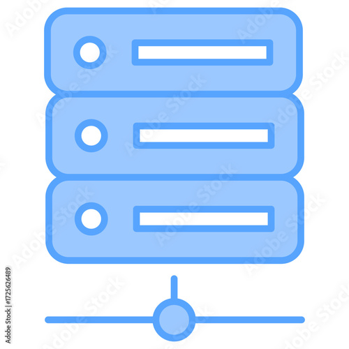 Server Rack Blue Icon