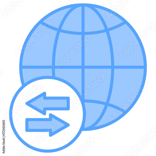 Network Traffic Blue Icon