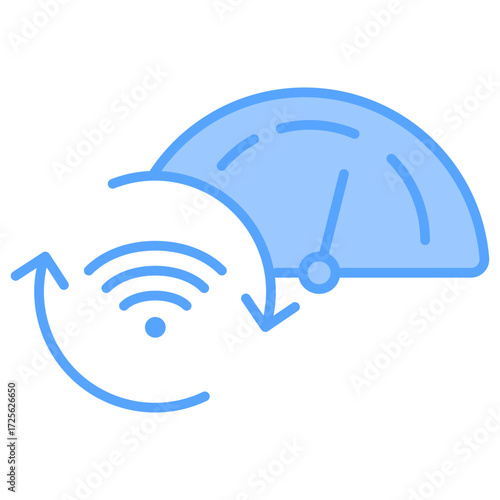 Bandwidth Meter Blue Icon