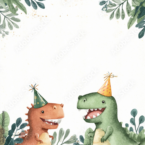 Birthday party with dinosaur