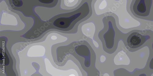 Abstract topographic map in monochromatic gray tones depicting contours and elevation variations suitable for data visualization
