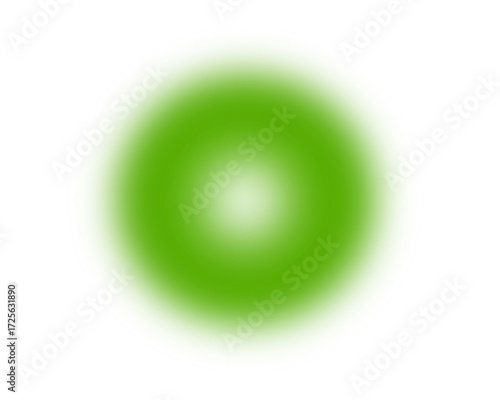 Glowing green orb with bright white center isolated on transparent background