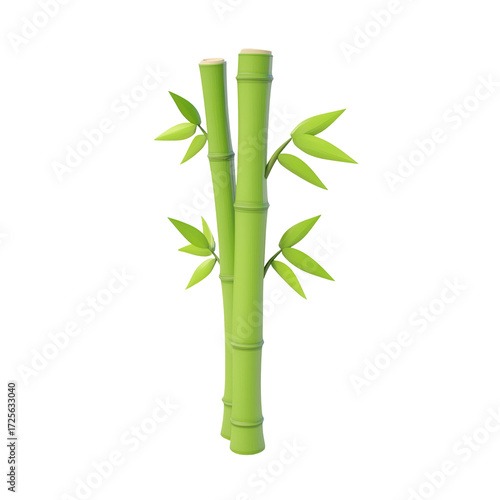 Fresh Green Bamboo Stalks in a Nature Setting for Natural Themes