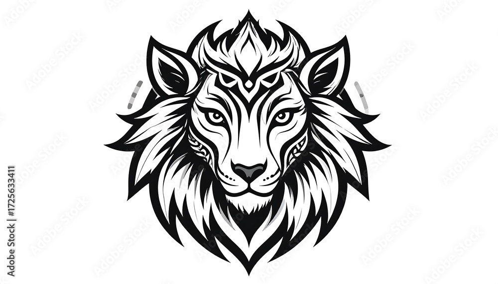 Fototapeta premium Intricate lion's head design