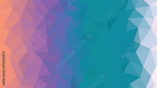 Abstract geometric gradient background with polygonal shapes in orange purple and teal vector