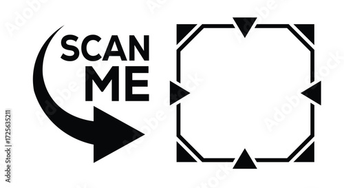 QR code scan icon set. Scan me frame. QR code scan for smartphone. QR code for mobile app, payment and identification. Vector illustration.