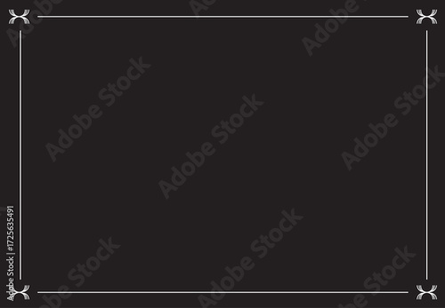 Pitch Black Background with Simplistic Borders. Editable Clip Art.