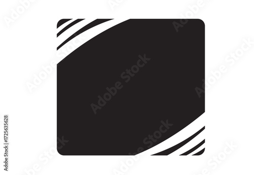 Box with Erasure Effect on Corners. Editable Clip art frame.